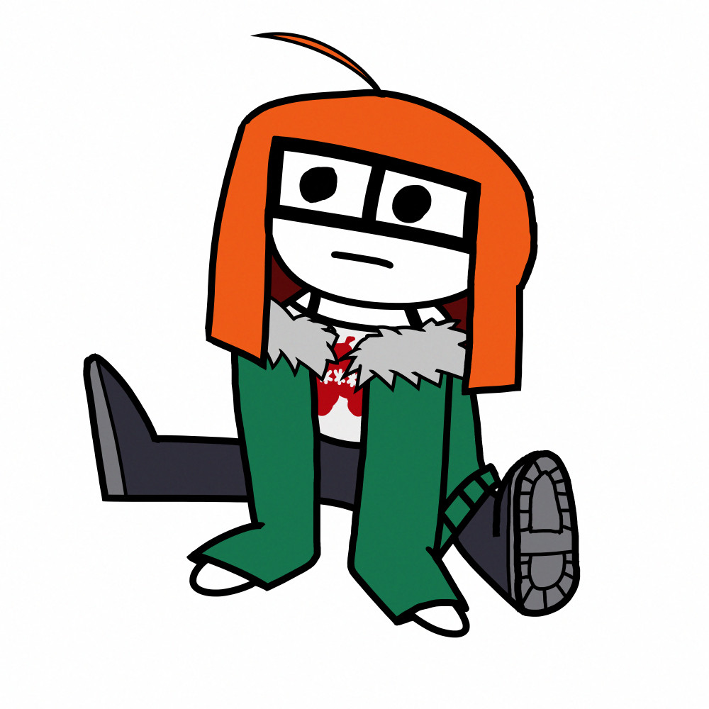 Futaba Sakura from Persona 5 depicted as a TBH/Autsim creature.