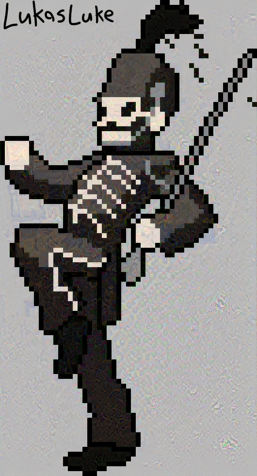 Welcome the the Black Parade skeletion pixel art